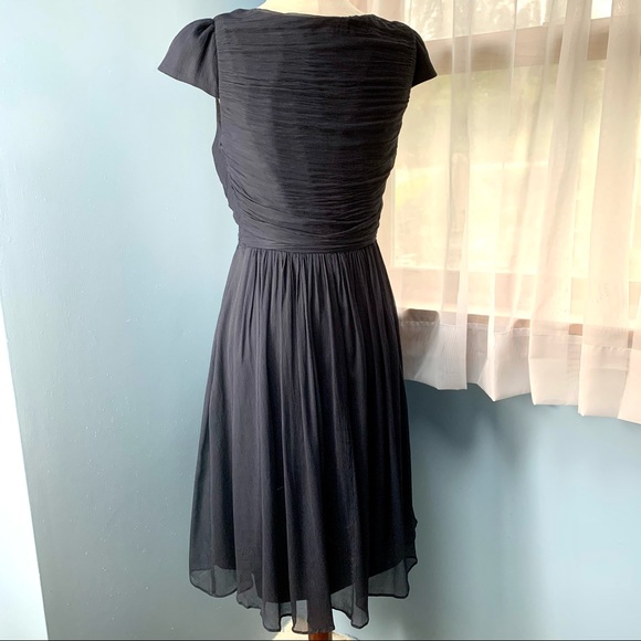 J. Crew Mirabelle Navy Silk Chiffon Dress - Picture 5 of 10